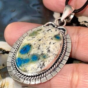 Raindrop K2 Azurite Granite Pendant 2 1/4”